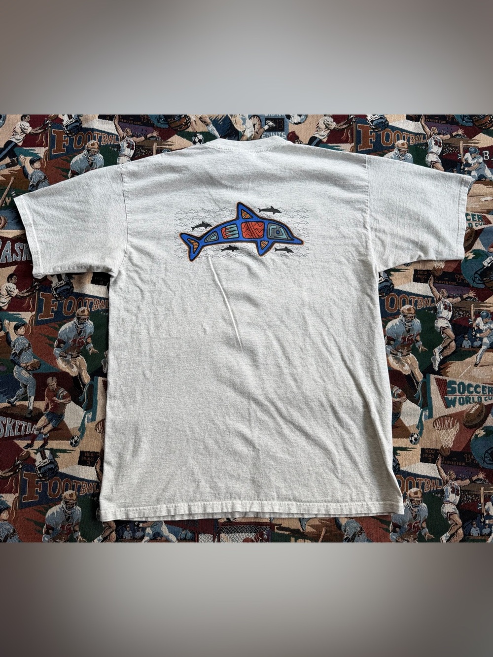 Vintage 90s Men’s St. Maarten Dolphins Gray Graphic T-shirt